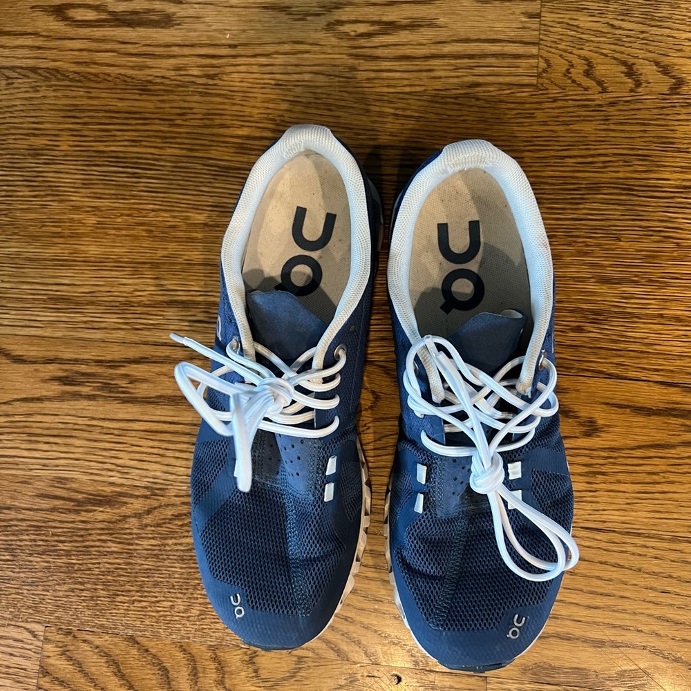 On Running Athletic Shoes - Navy and White